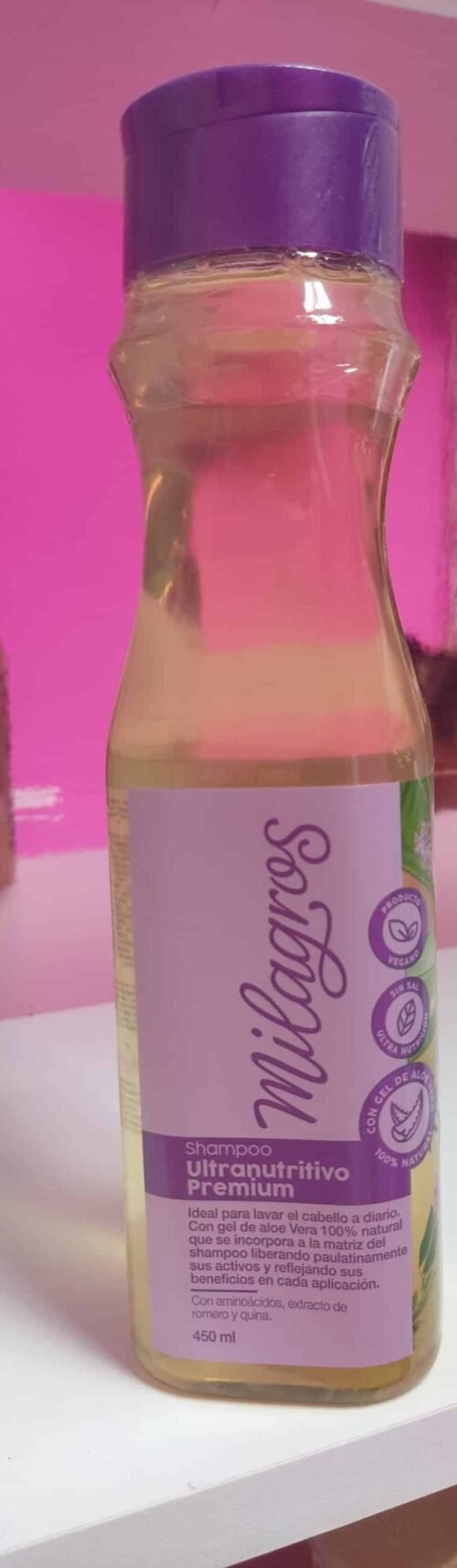 Shampoo Ultranutritivo Premium de Milagros de 450ml